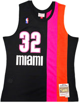 Miami Heat Shaquille Shaq O'Neal Autographed Black Authentic Mitchell & Ness 2005-06 HWC Swingman Jersey Size L Beckett BAS Witness Stock #235523