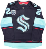Seattle Kraken Mason Appleton Autographed Blue Fanatics Breakaway Jersey Size XL With Inaugural Season Patch Fanatics Holo Stock #235575