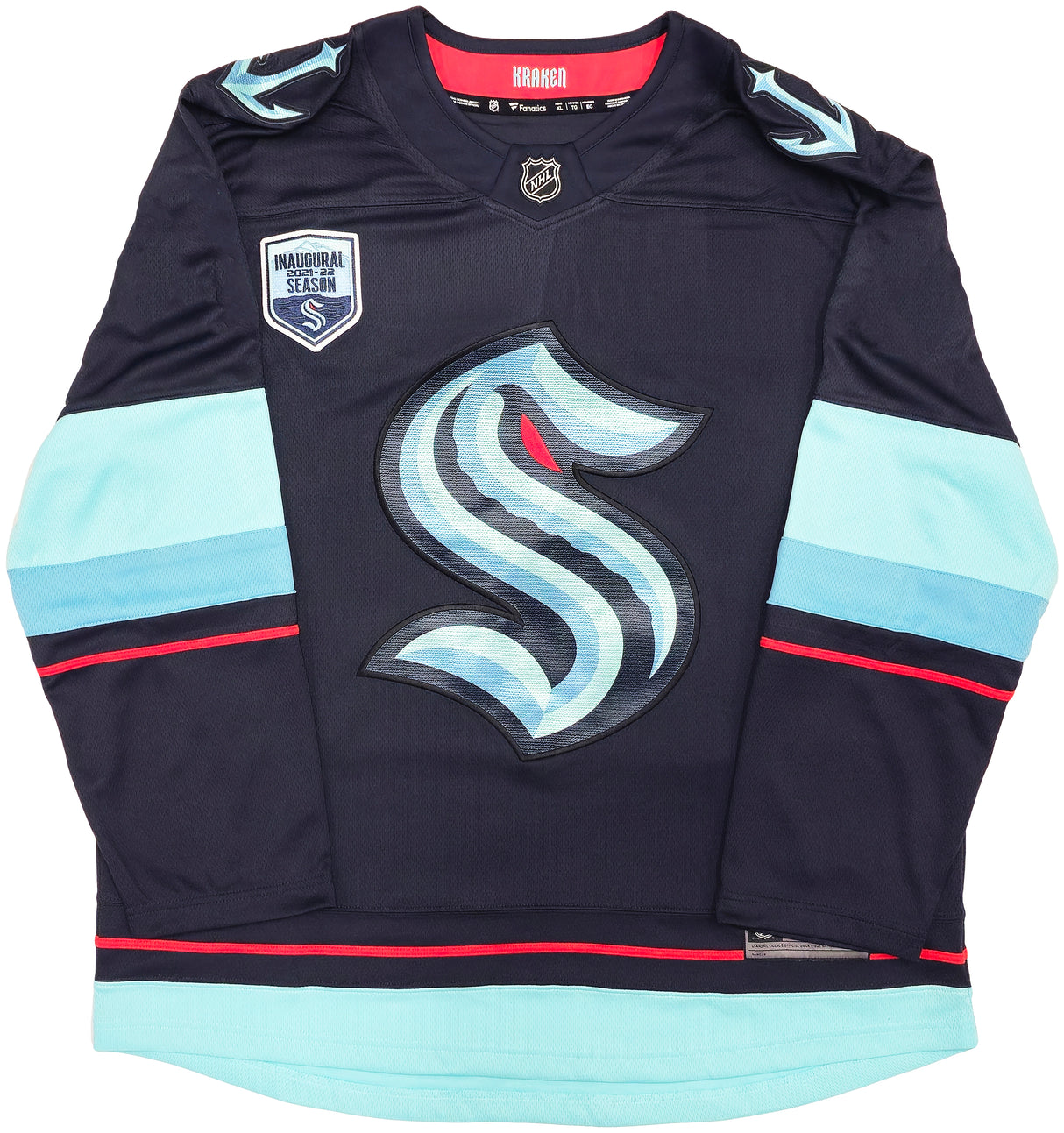 Seattle Kraken Riley Sheahan Autographed Blue Fanatics Breakaway Jersey Size XL With Inaugural Season Patch Fanatics Holo Stock #235590