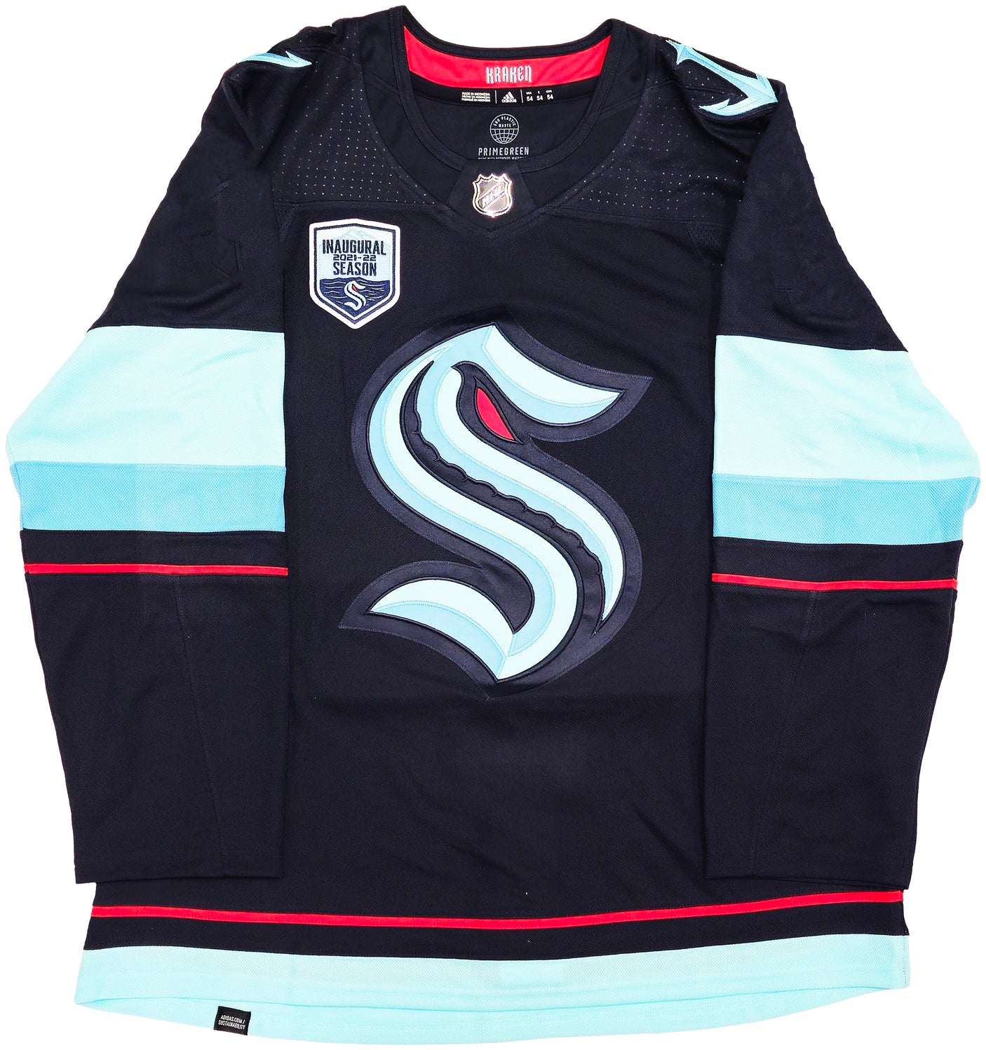 Seattle Kraken Riley Sheahan Autographed Blue Adidas Authentic Jersey Size 54 With Inaugural Season Patch Fanatics Holo Stock #235589