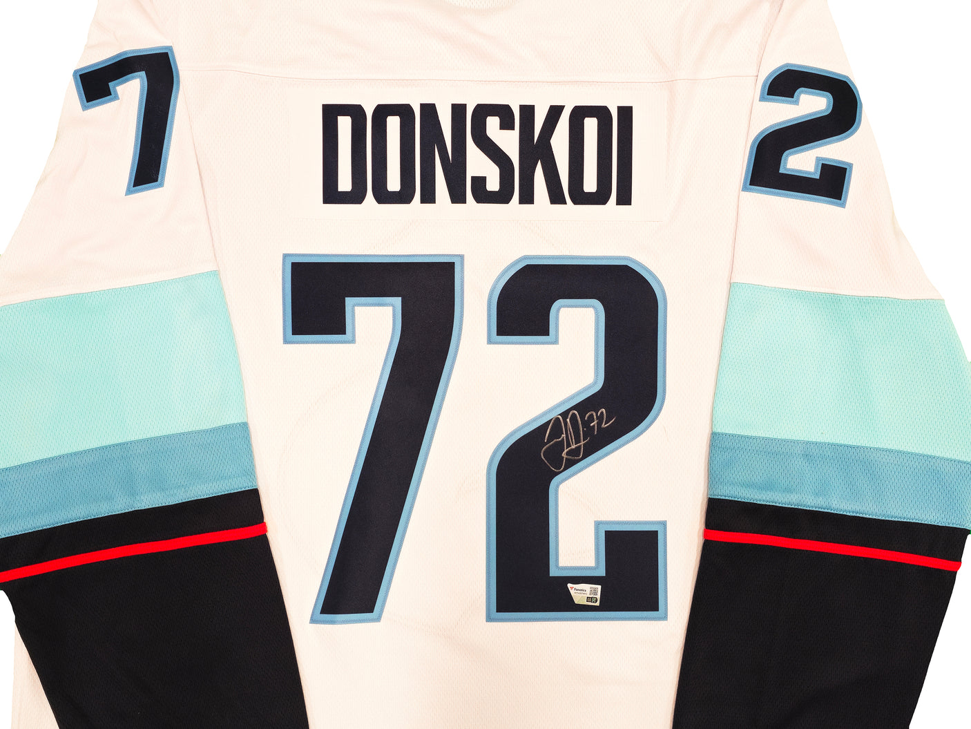 Seattle Kraken Joonas Donskoi Autographed White Fanatics Breakaway Jersey Size XL With Inaugural Season Patch Fanatics Holo Stock #235587