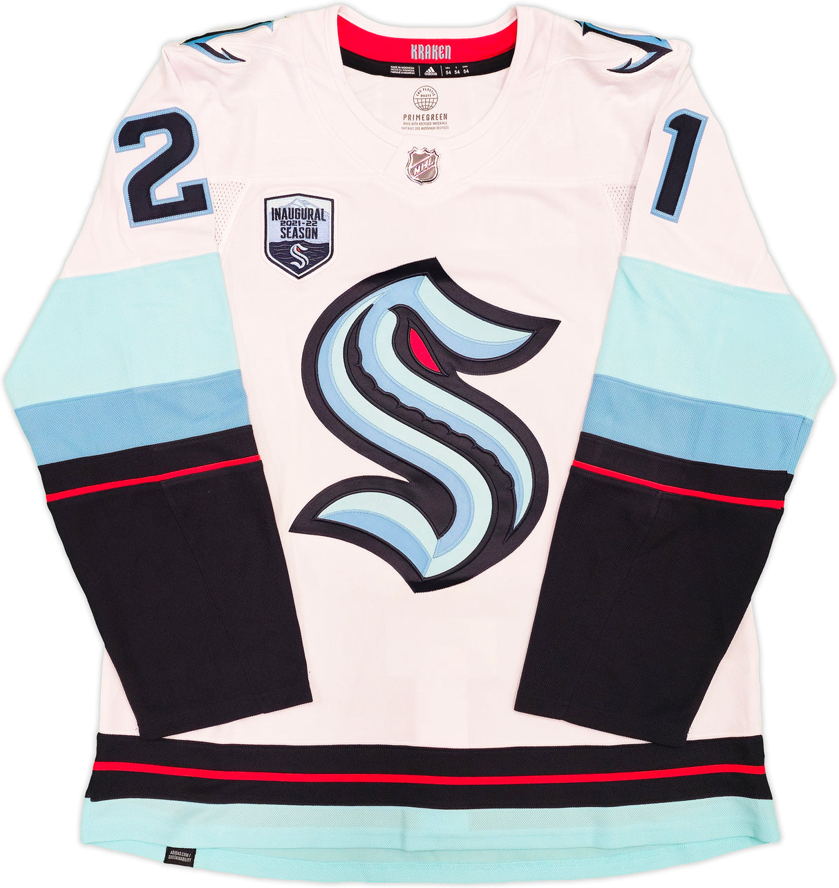 Seattle Kraken Alexander Wennberg Autographed White Adidas Authentic Jersey Size 54 With Inaugural Season Patch Fanatics Holo Stock #235582