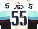 Seattle Kraken Jeremy Lauzon Autographed White Adidas Authentic Jersey Size 54 With Inaugural Season Patch Fanatics Holo Stock #235576