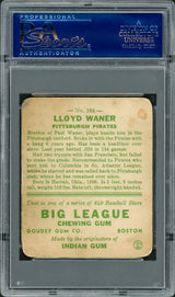 Lloyd Waner Autographed 1933 Goudey Rookie Card #164 Pittsburgh Pirates PSA 1 PSA/DNA #17449593