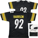 Pittsburgh Steelers James Harrison Autographed Black Jersey Beckett BAS Witness Stock #253382