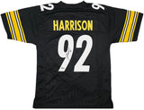 Pittsburgh Steelers James Harrison Autographed Black Jersey Beckett BAS Witness Stock #253382
