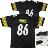 Pittsburgh Steelers Hines Ward Autographed Black Jersey Beckett BAS Witness Stock #253381