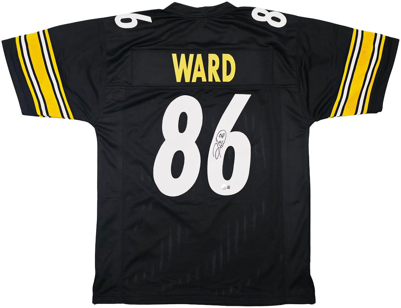 Pittsburgh Steelers Hines Ward Autographed Black Jersey Beckett BAS Witness Stock #253381