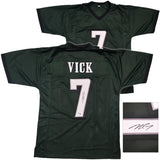 Philadelphia Eagles Michael Vick Autographed Green Jersey Beckett BAS Witness Stock #253384