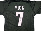 Philadelphia Eagles Michael Vick Autographed Green Jersey Beckett BAS Witness Stock #253384