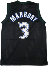Minnesota Timberwolves Stephon Marbury Autographed Black Jersey Beckett BAS Witness Stock #253386