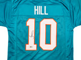 Miami Dolphins Tyreek Hill Autographed Teal Jersey Beckett BAS Witness Stock #253389