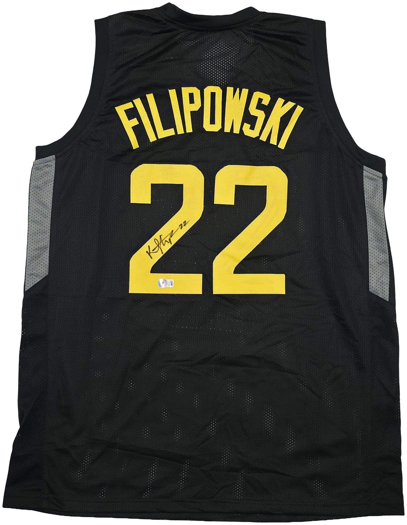 Utah Jazz Kyle Filipowski Autographed Black Jersey Beckett BAS Witness Stock #253282