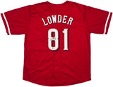 Cincinnati Reds Rhett Lowder Autographed Red Jersey Beckett BAS Witness Stock #253290