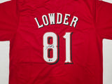 Cincinnati Reds Rhett Lowder Autographed Red Jersey Beckett BAS Witness Stock #253290