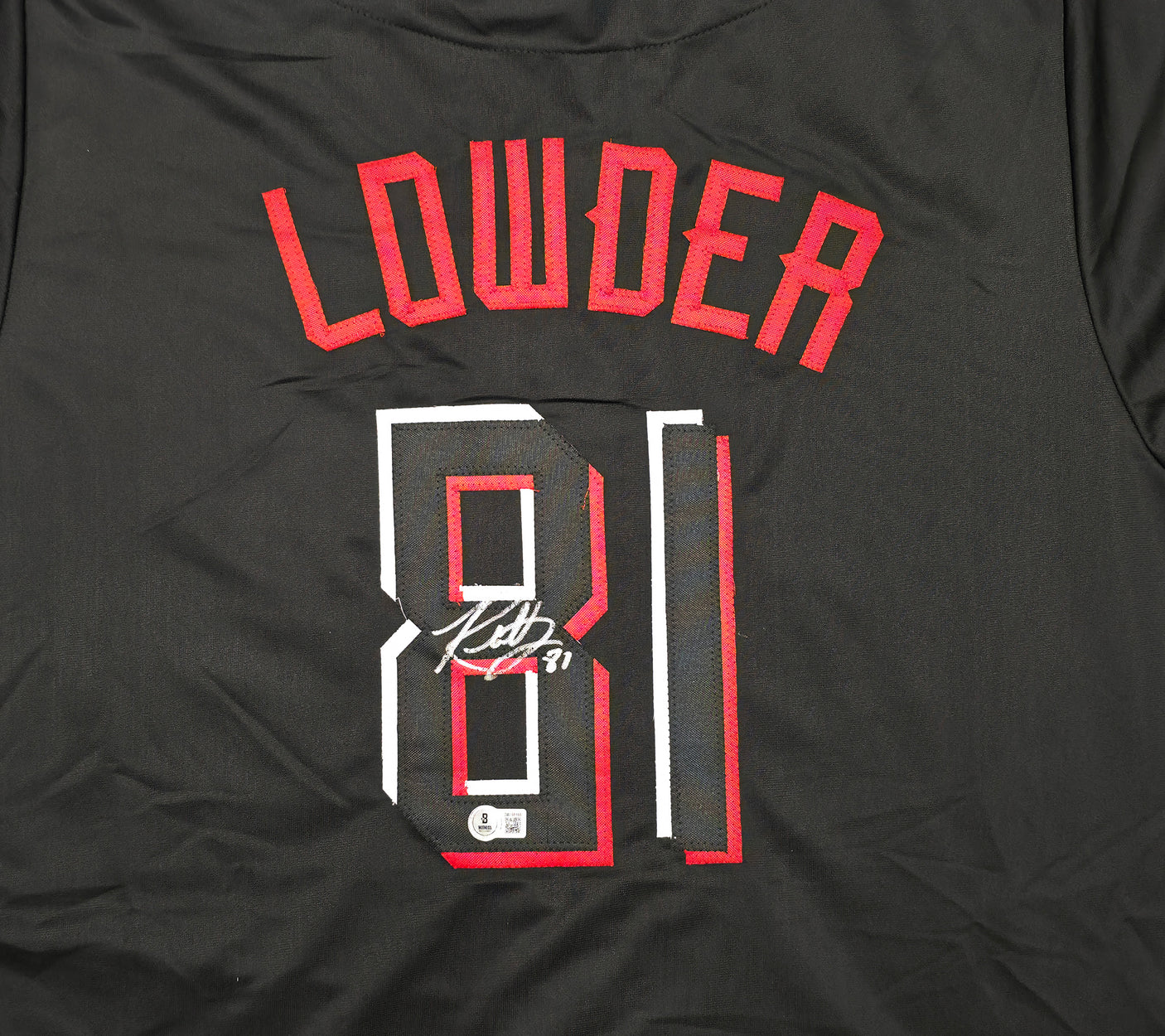 Cincinnati Reds Rhett Lowder Autographed Black Jersey Beckett BAS Witness Stock #253289