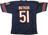 Chicago Bears Dick Butkus Autographed Blue Jersey Beckett BAS Witness Stock #253323