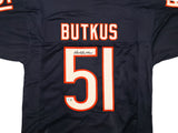 Chicago Bears Dick Butkus Autographed Blue Jersey Beckett BAS Witness Stock #253323