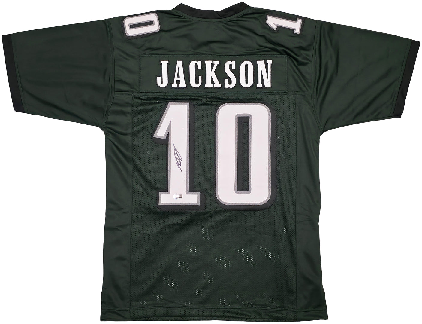 Philadelphia Eagles DeSean Jackson Autographed Green Jersey Beckett BAS Witness Stock #253484