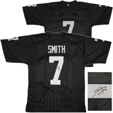 Las Vegas Raiders Geno Smith Autographed Black Jersey Beckett BAS Witness Stock #253486