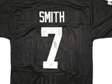 Las Vegas Raiders Geno Smith Autographed Black Jersey Beckett BAS Witness Stock #253486
