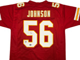 Kansas City Chiefs Derrick Johnson Autographed Red Jersey Beckett BAS QR Stock #253405