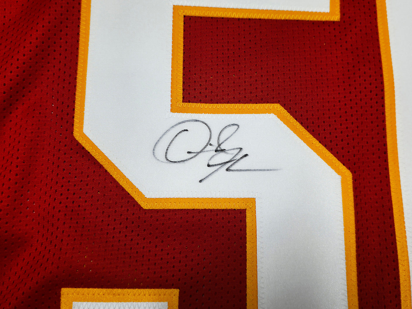 Kansas City Chiefs Derrick Johnson Autographed Red Jersey Beckett BAS QR Stock #253405
