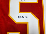 Kansas City Chiefs Derrick Johnson Autographed Red Jersey "All Pro LB" Beckett BAS QR Stock #253404