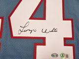 Houston Oilers Lorenzo White Autographed Blue Jersey Beckett BAS QR Stock #253495
