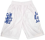 Jon Bones Jones Autographed White MMA Trunks Beckett BAS Witness Stock #253322