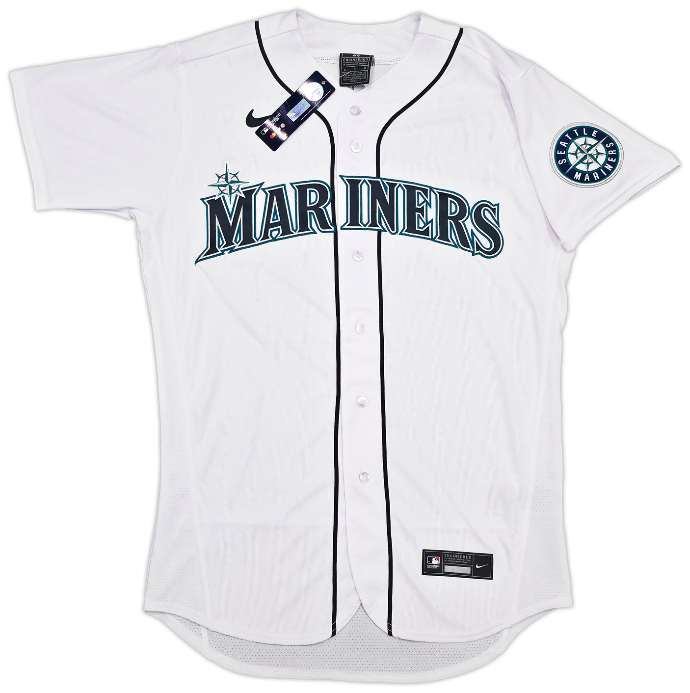 Seattle Mariners Julio Rodriguez Autographed White Nike Authentic Collection Jersey Size 44 Beckett BAS Witness Stock #252427