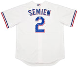 Texas Rangers Marcus Semien Autographed White Nike Jersey Size L "23 WS Champs" Beckett BAS Witness Stock #252433