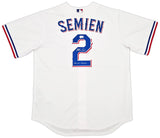 Texas Rangers Marcus Semien Autographed White Nike Jersey Size L "23 WS Champs" Beckett BAS Witness Stock #252433