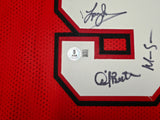 UNLV Runnin Rebels 1990 NCAA Champions Autographed Red Jersey With 13 Signatures Including Larry Johnson Beckett BAS Witness Stock #252797