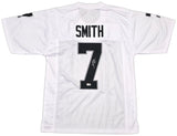 Las Vegas Raiders Geno Smith Autographed White Jersey Beckett BAS Witness Stock #253487