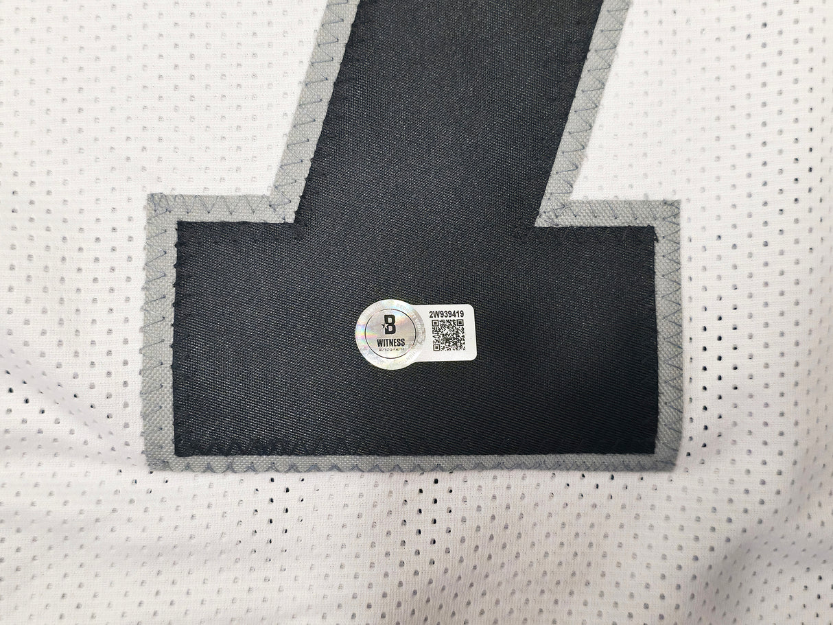 Las Vegas Raiders Geno Smith Autographed White Jersey Beckett BAS Witness Stock #253487