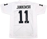 Oakland Raiders Sebastian Janikowski Autographed White Jersey Beckett BAS QR Stock #253390