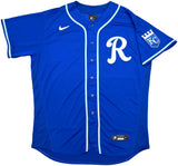Kansas City Royals Salvador Perez Autographed Blue Nike Authentic Collection Jersey Size 52 Beckett BAS Witness Stock #253493