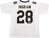 New Orleans Saints Mark Ingram Autographed White Jersey Beckett BAS QR Stock #253482