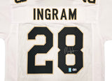 New Orleans Saints Mark Ingram Autographed White Jersey Beckett BAS QR Stock #253482