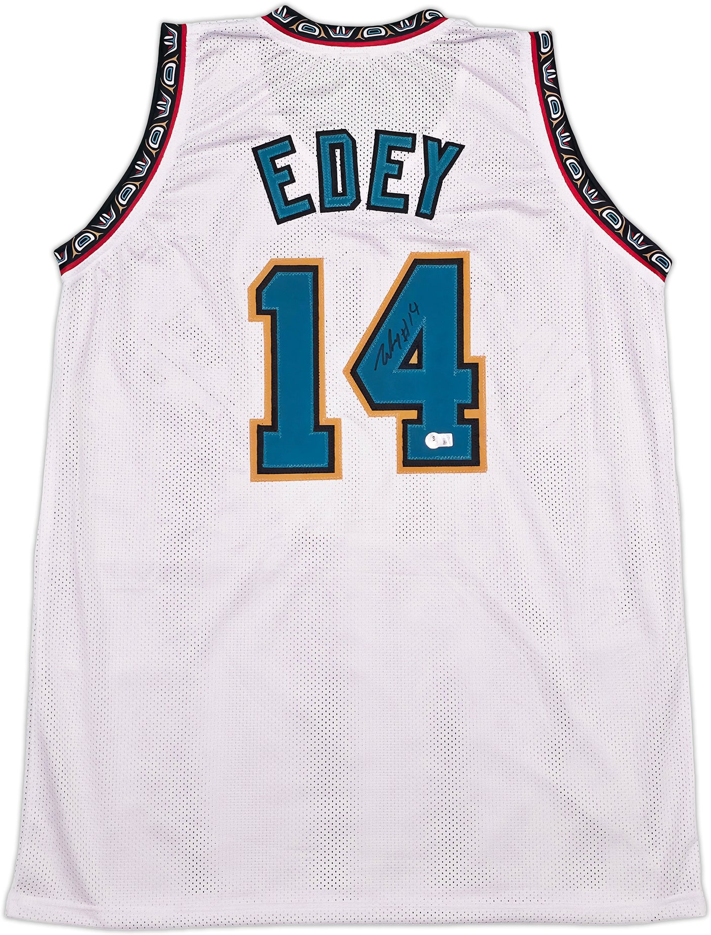 Memphis Grizzlies Zach Edey Autographed White Jersey Beckett BAS Witness Stock #253326