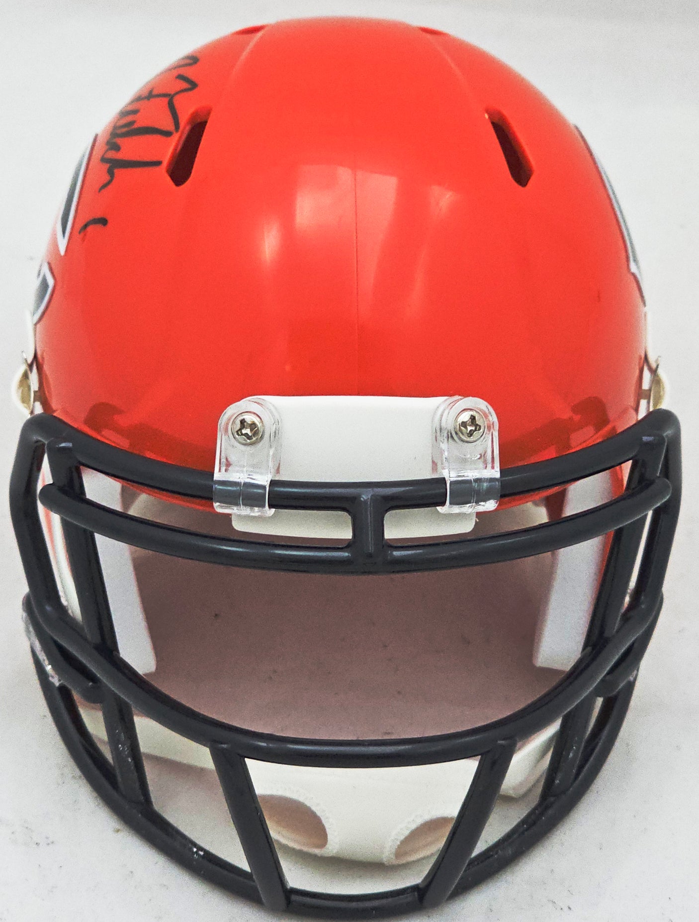 Justin Fields Autographed Chicago Bears 2022 Alternate Orange Speed Mini Helmet Beckett BAS Witness Stock #220590