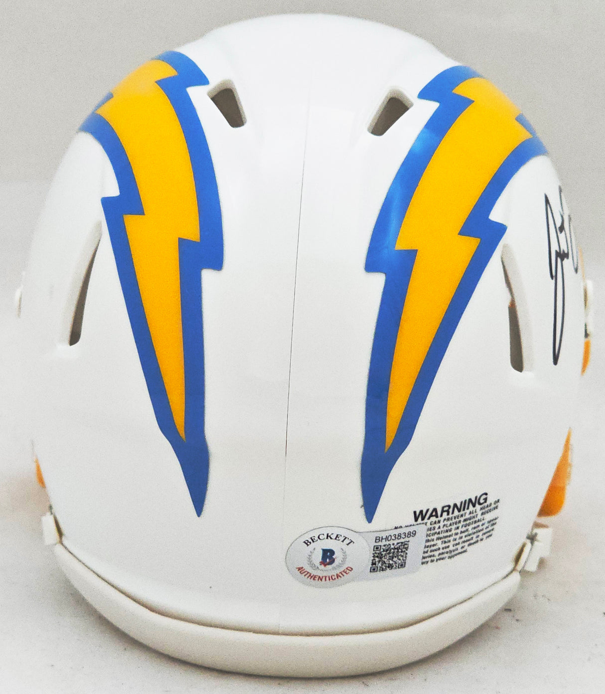 Justin Herbert Autographed Los Angeles Chargers White Speed Mini Helmet Beckett BAS QR Stock #220576
