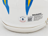 Justin Herbert Autographed Los Angeles Chargers White Speed Mini Helmet Beckett BAS QR Stock #220576