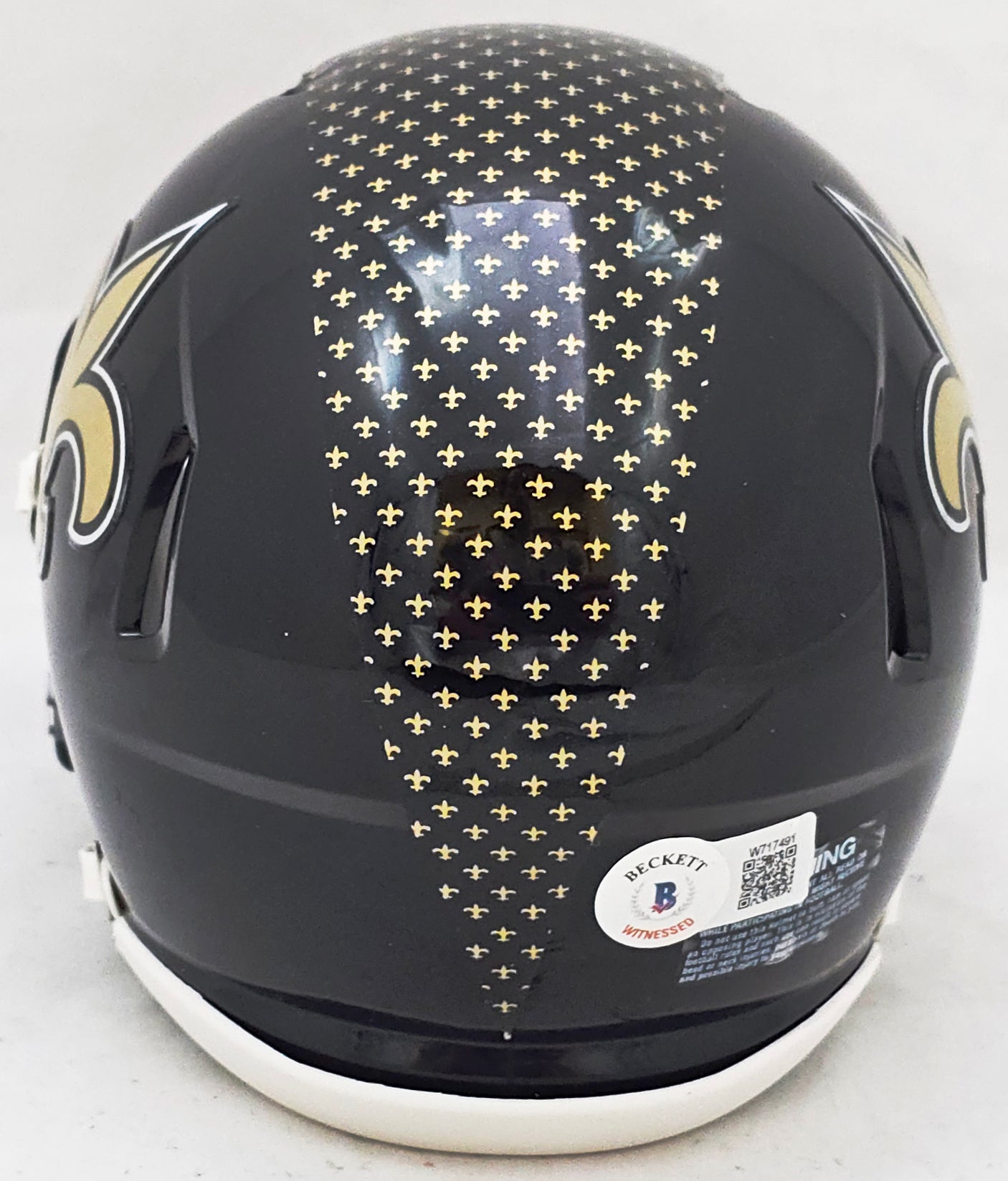 Drew Brees Autographed New Orleans Saints 2022 Alternate Black Speed Mini Helmet "SB XLIV MVP" Beckett BAS Witness Stock #220586