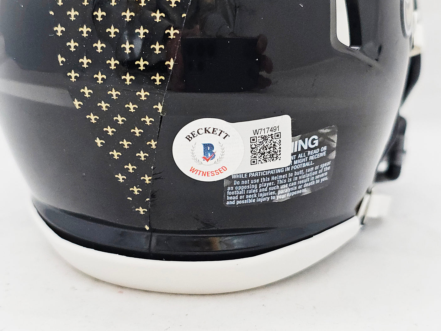 Drew Brees Autographed New Orleans Saints 2022 Alternate Black Speed Mini Helmet "SB XLIV MVP" Beckett BAS Witness Stock #220586