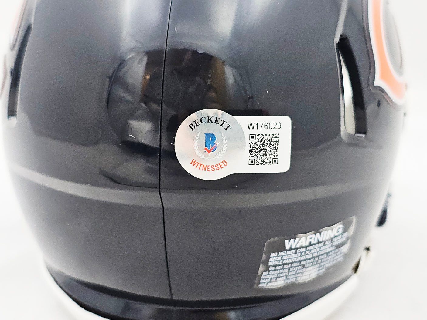 Justin Fields Autographed Chicago Bears Blue Speed Mini Helmet Beckett BAS Witness Stock #220593