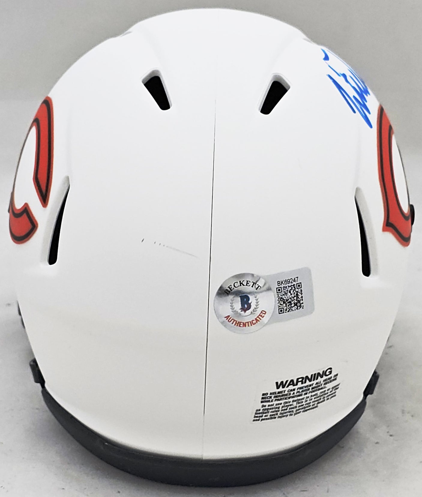 Justin Fields Autographed Chicago Bears Lunar Eclipse White Speed Mini Helmet Beckett BAS QR Stock #220591