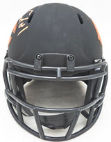 Justin Fields Autographed Chicago Bears Eclipse Black Speed Mini Helmet Beckett BAS QR Stock #220594