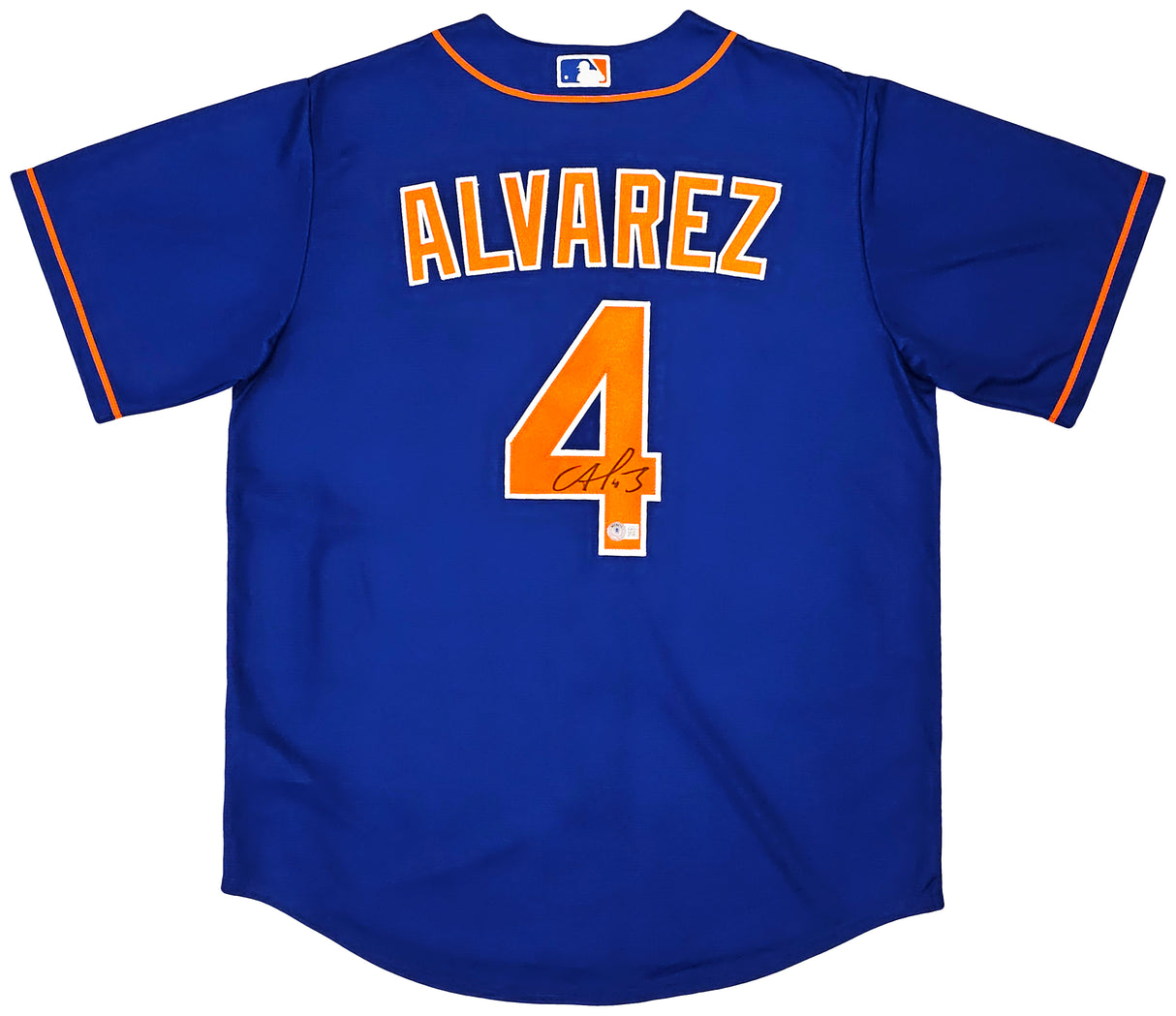 New York Mets Francisco Alvarez Autographed Blue Nike Jersey Size L Beckett BAS Witness Stock #220557